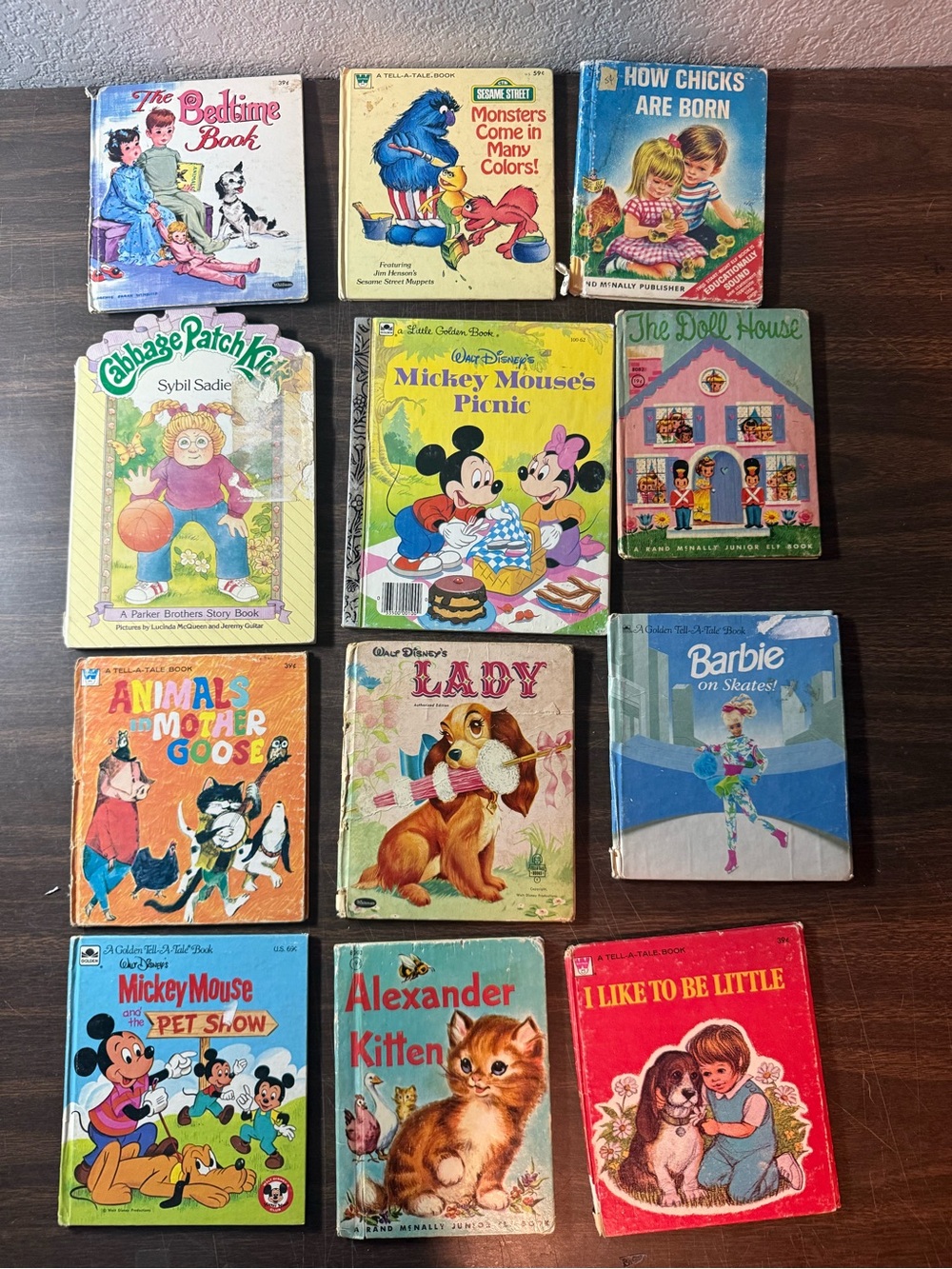 Lot of 12 Vintage Little Golden Books Children's Classics Disney Sesame Street